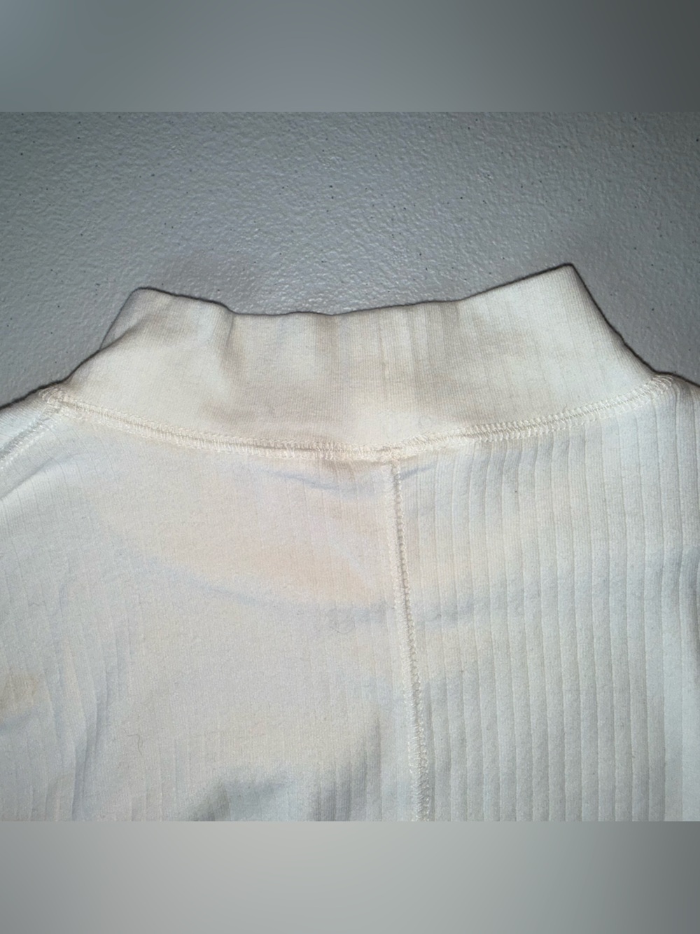 Intimately Free People White Ribbed Mock Neck Long Sleeve Top Size L - Picture 6 of 9